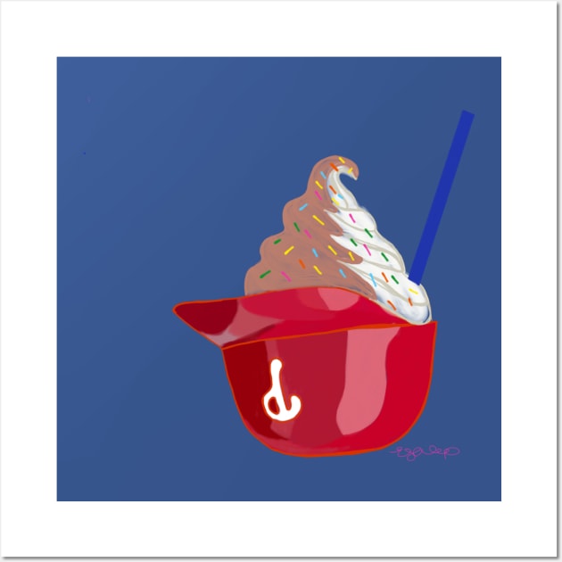 Ice Cream Helmet Wall Art by MajorLeagueArt